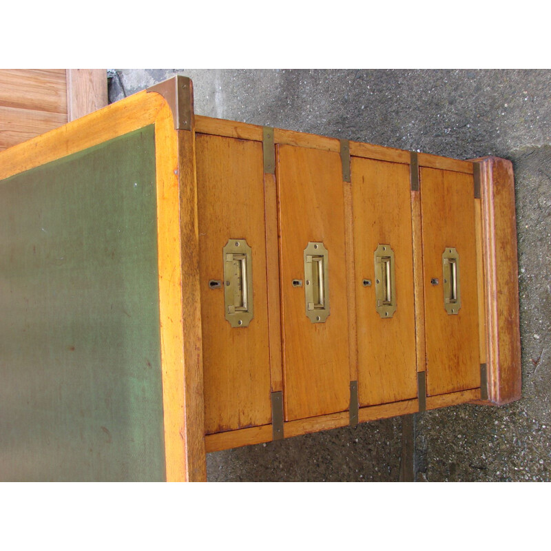 Vintage eather and wood Desk, England 1934s