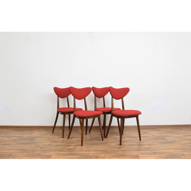 Set of 4 vintage Dining Chairs by Helena and Jerzy Kurmanowicz, Polish 1950s