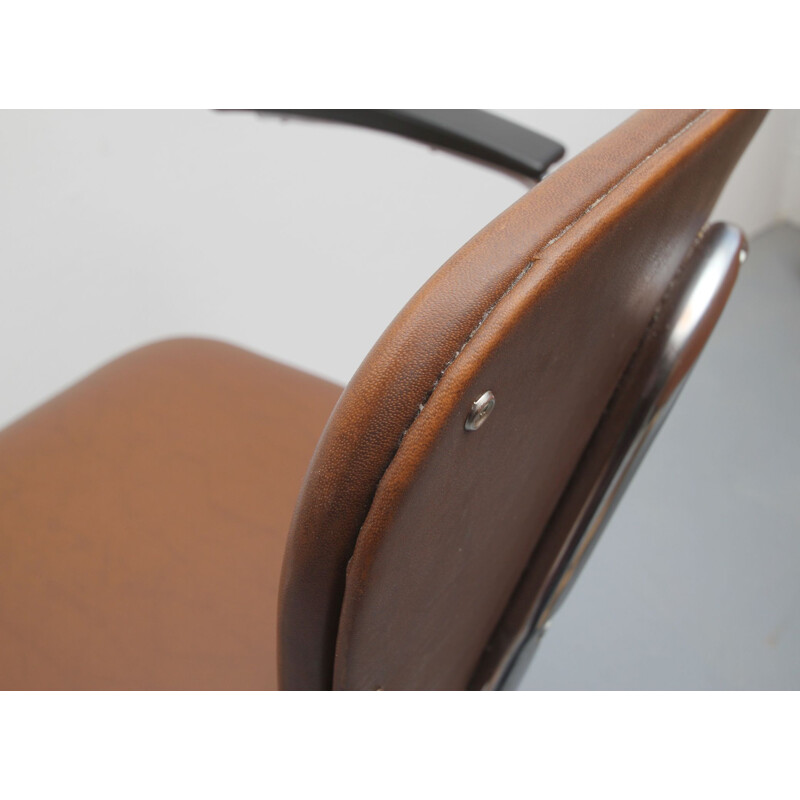 Vintage office chair in brown leatherette 1960s