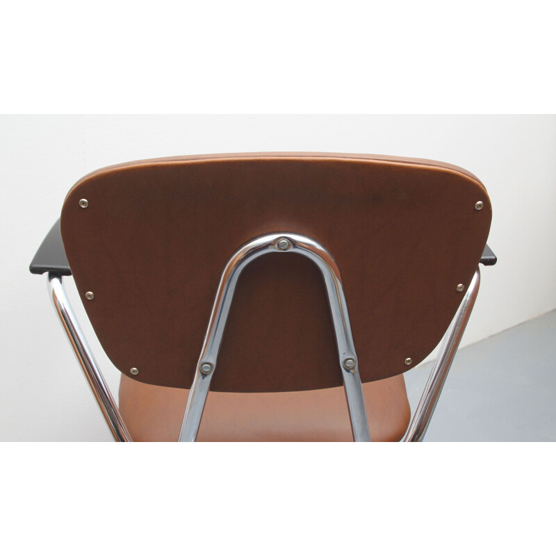 Vintage office chair in brown leatherette 1960s