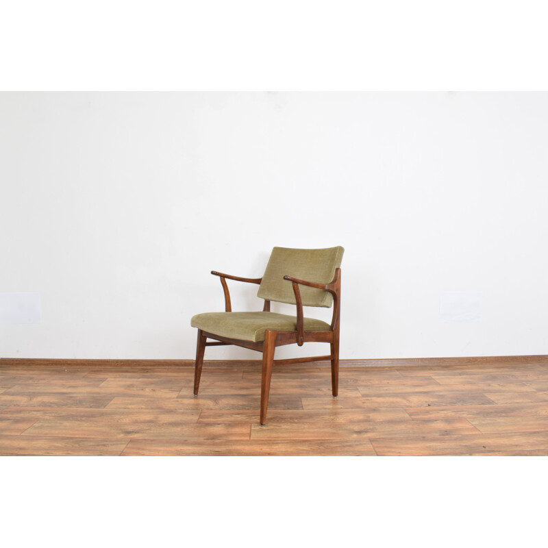 Vintage beech wood Armchair, German 1970s