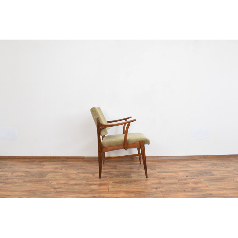 Vintage beech wood Armchair, German 1970s