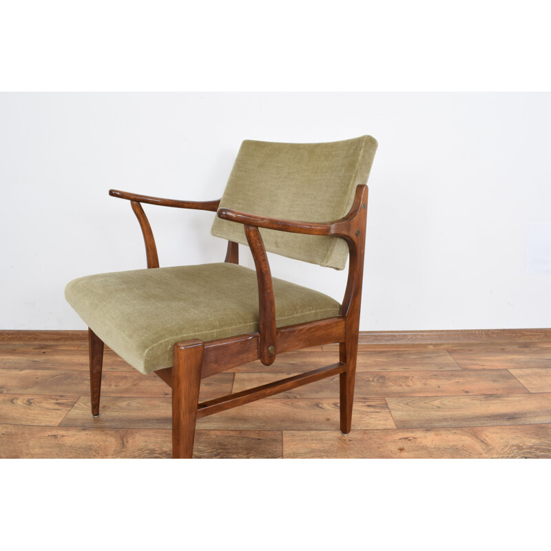 Vintage beech wood Armchair, German 1970s