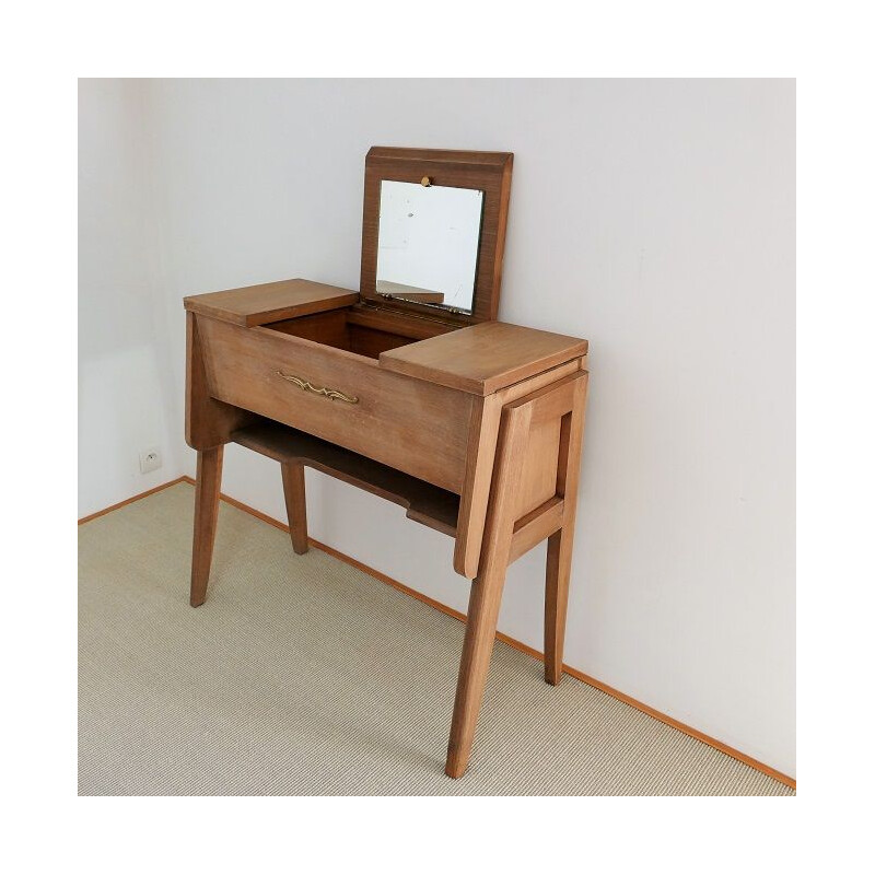 Vintage dressing table in raw oak