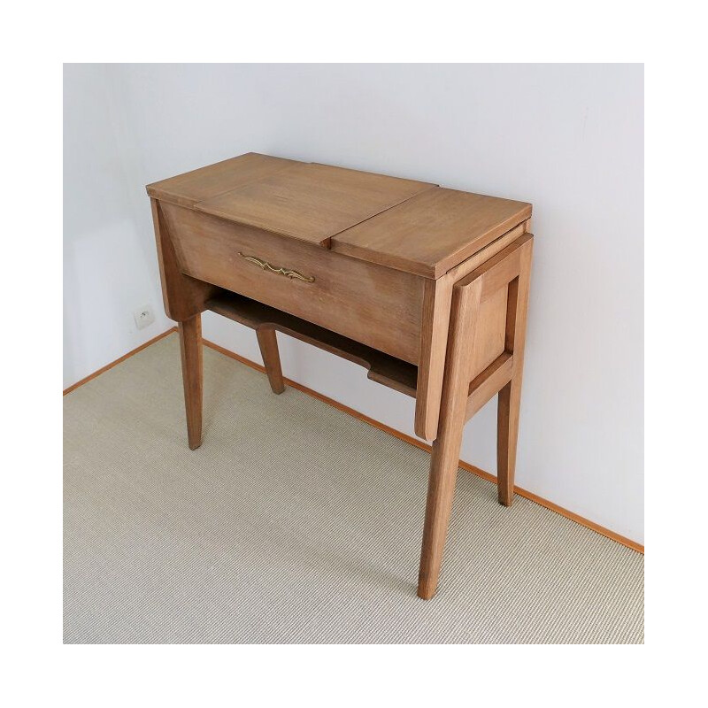 Vintage dressing table in raw oak