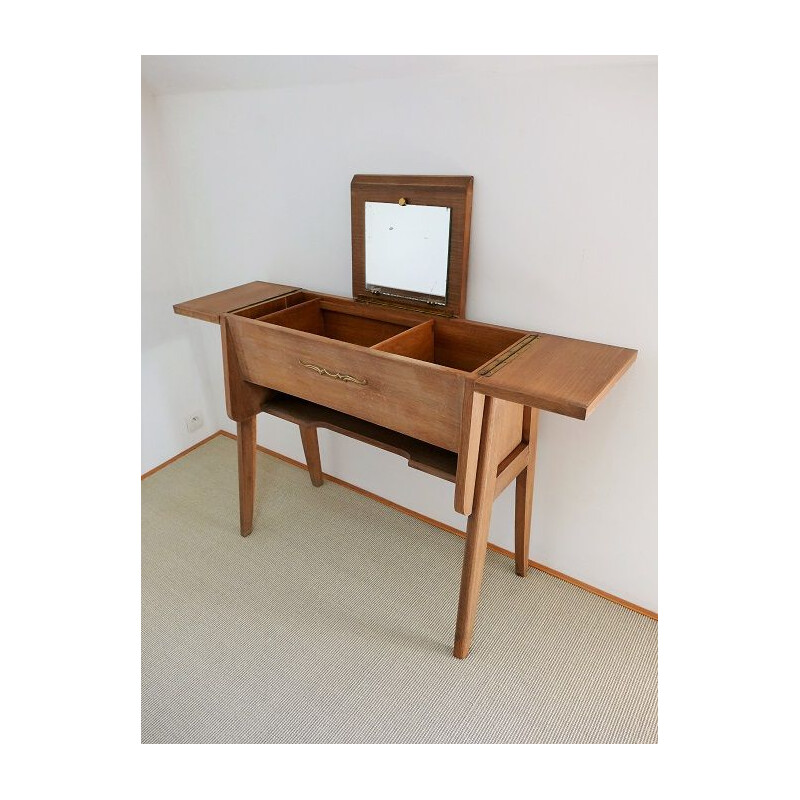 Vintage dressing table in raw oak