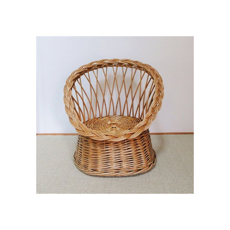 Vintage Rattan armchair for children