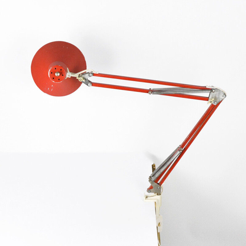 Vintage Red drafting desk lamp type 2000 Maxam, Denmark 1970s