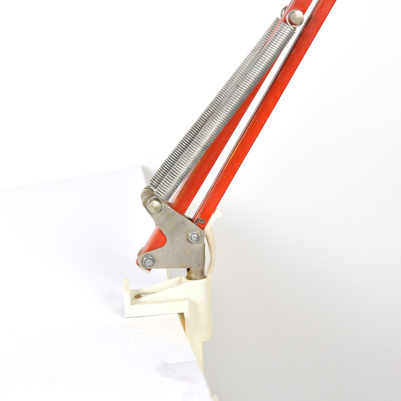 Vintage Red drafting desk lamp type 2000 Maxam, Denmark 1970s