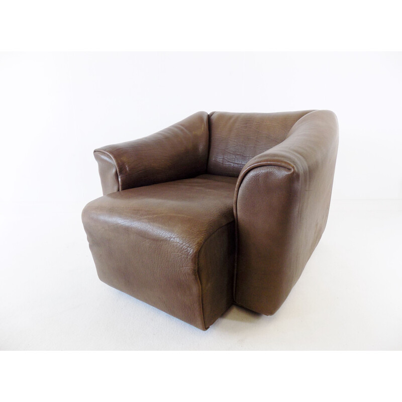 Vintage De Sede DS 47 leather armchair with ottoman