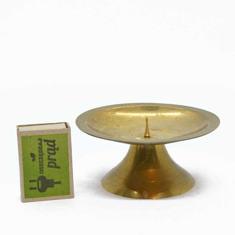 Vintage Handmade brass candlestick, Germany 1960s