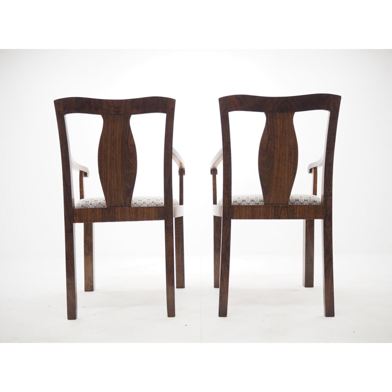 Pair of vintage art Deco Armchairs, Czechoslovakia 1930s