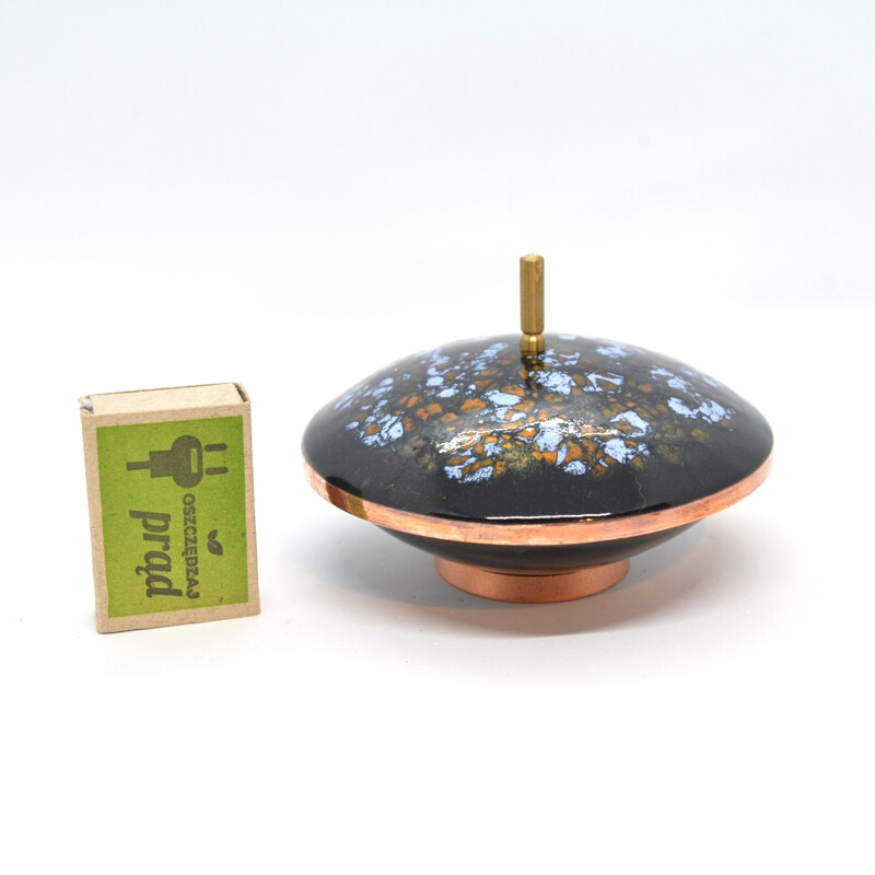 Vintage Enameled copper chocolate box, Germany 1960s