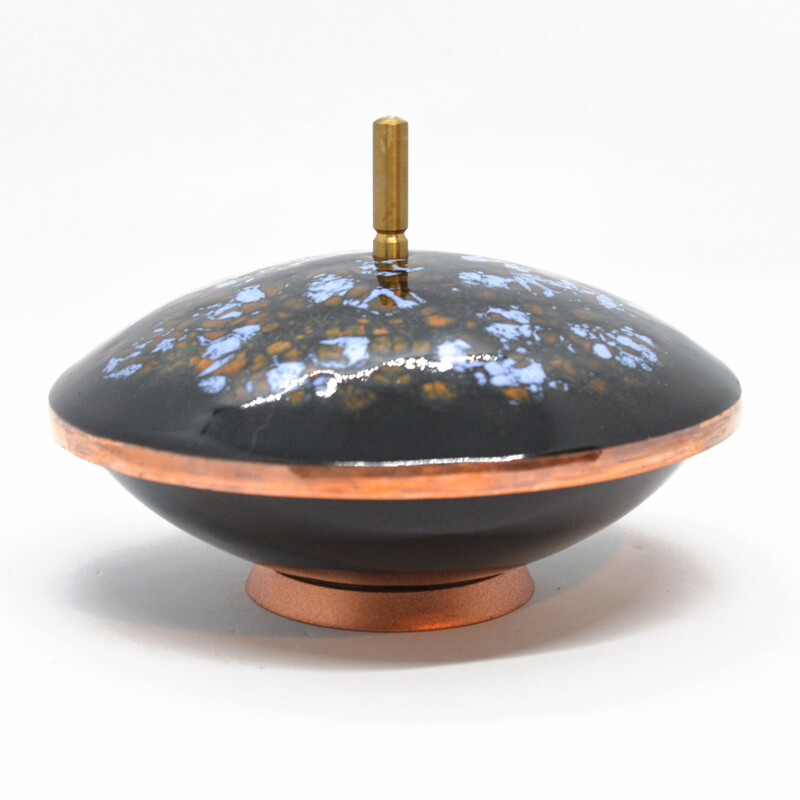 Vintage Enameled copper chocolate box, Germany 1960s