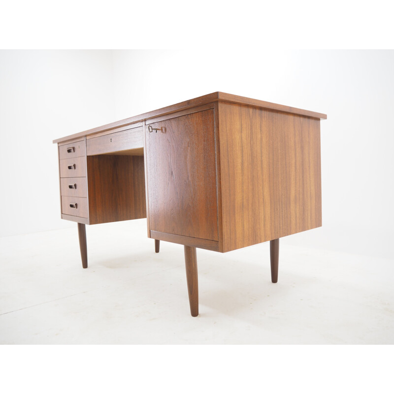 Vintage Teak Free Standing Writing Desk, Denmark 1960s