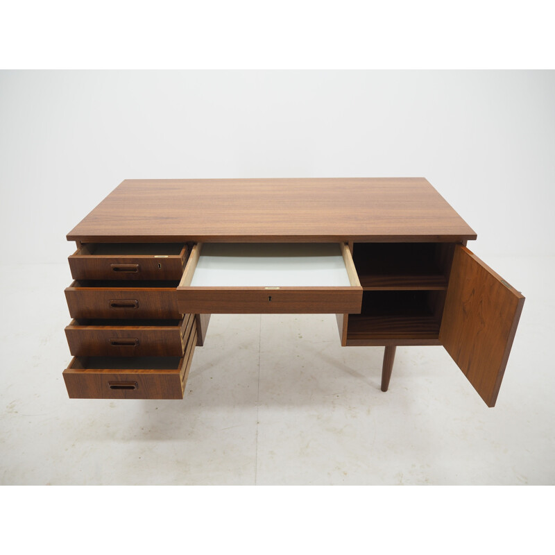 Vintage Teak Free Standing Writing Desk, Denmark 1960s