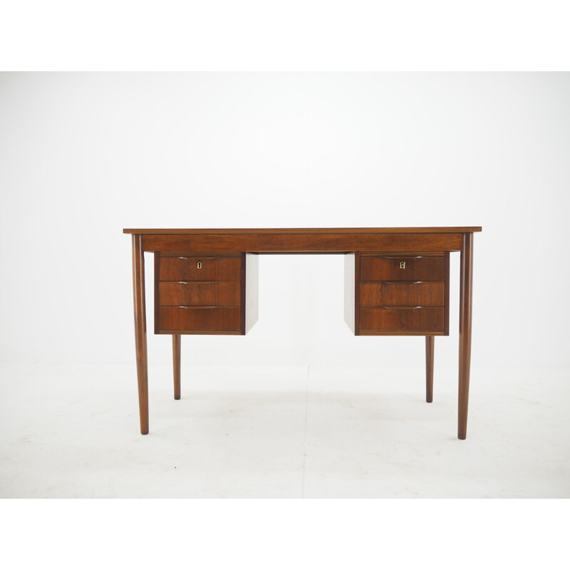 Vintage Teak Free Standing Writing Desk, Denmark 1960s