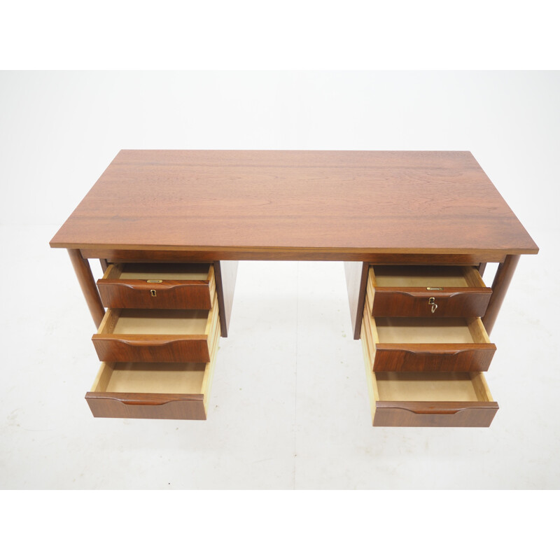 Vintage Teak Free Standing Writing Desk, Denmark 1960s