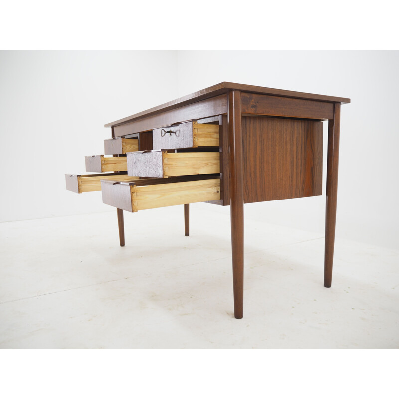 Vintage Teak Free Standing Writing Desk, Denmark 1960s