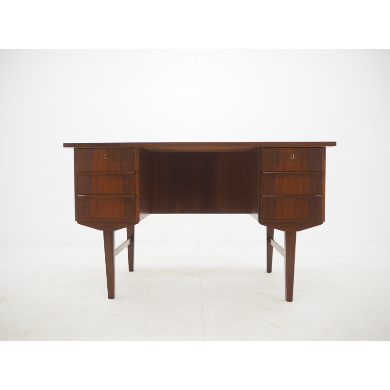 Vintage Teak Free Standing Writing Desk, Denmark 1960s