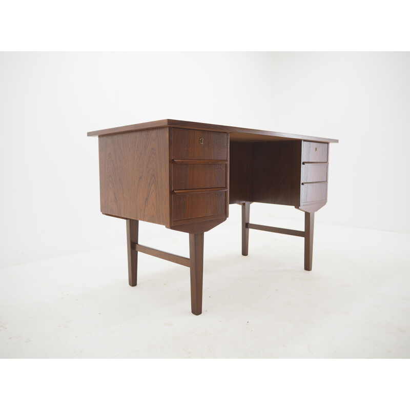 Vintage Teak Free Standing Writing Desk, Denmark 1960s