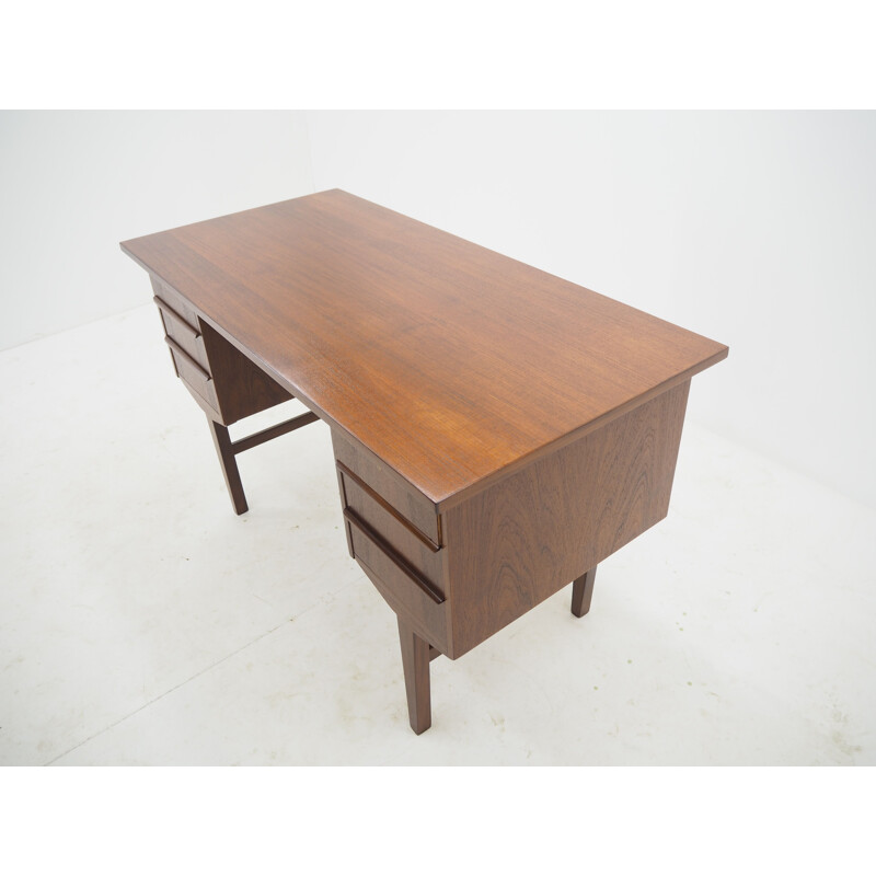 Vintage Teak Free Standing Writing Desk, Denmark 1960s