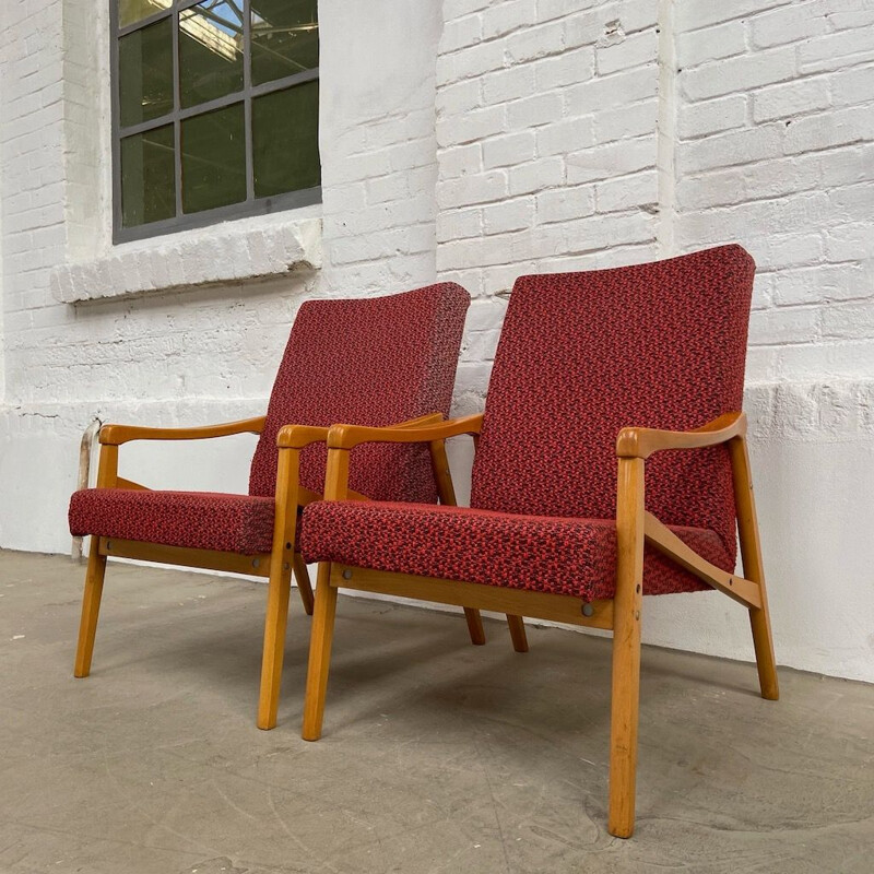 Set of vintage armchairs by J.Jiroutek, Czech republic