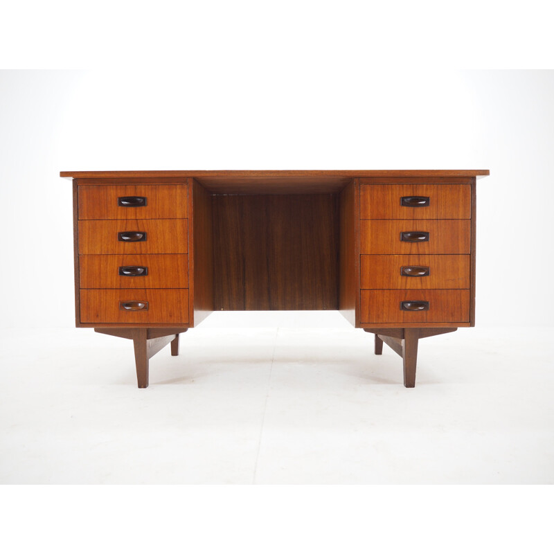 Vintage Teak Free Standing Writing Desk, Denmark 1960s