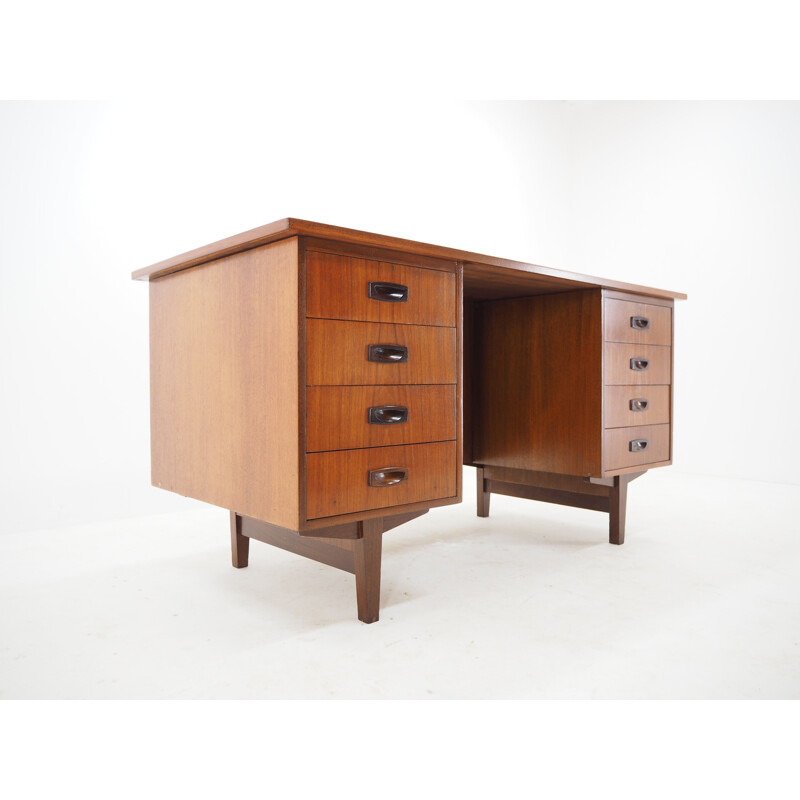 Vintage Teak Free Standing Writing Desk, Denmark 1960s