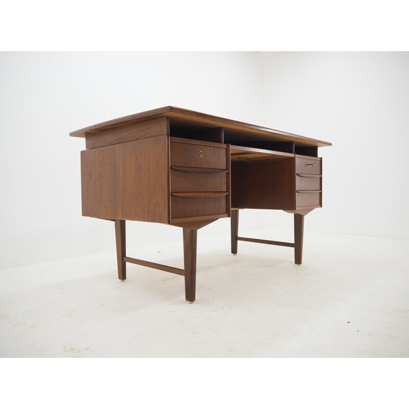 Vintage Teak Free Standing Writing Desk, Denmark 1960s