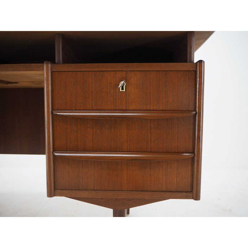 Vintage Teak Free Standing Writing Desk, Denmark 1960s