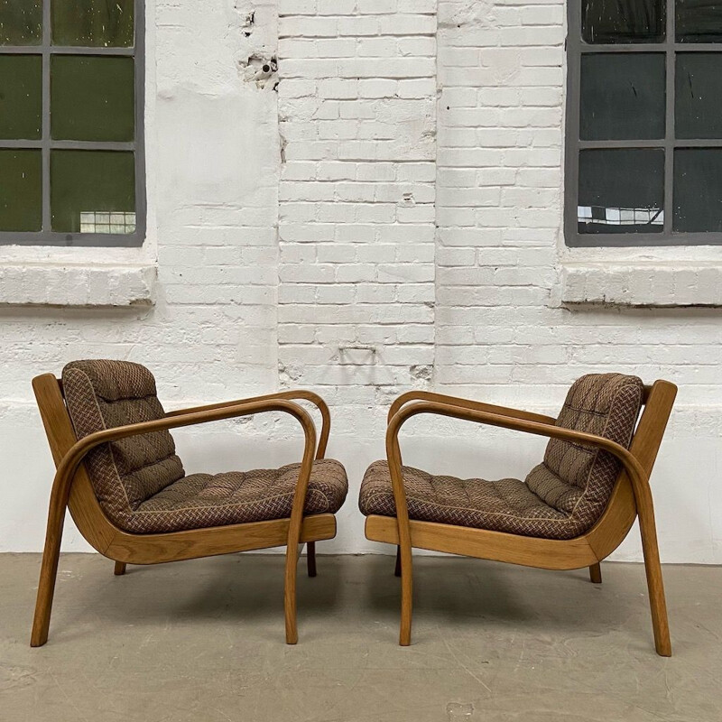 Vintage Armchairs by Kozelka and Kropacek 1950s