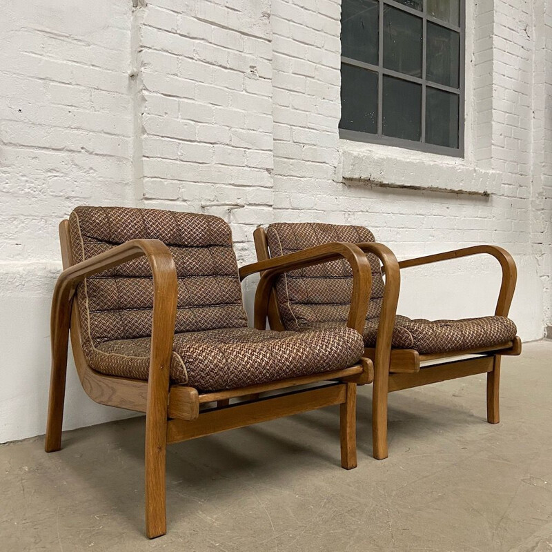 Vintage Armchairs by Kozelka and Kropacek 1950s