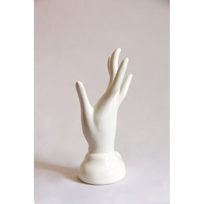 Vintage Mano Ceramic Hand Ring Holder, Italy 1960s