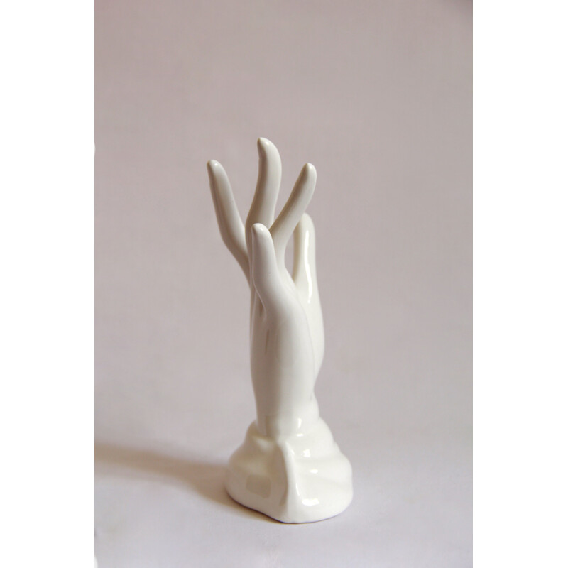 Vintage Mano Ceramic Hand Ring Holder, Italy 1960s