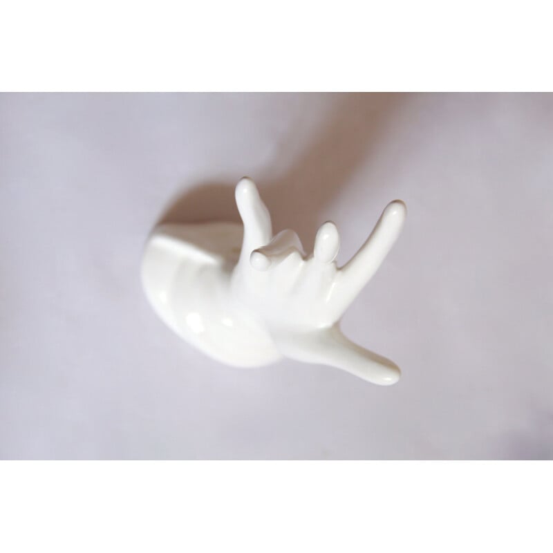 Vintage Mano Ceramic Hand Ring Holder, Italy 1960s