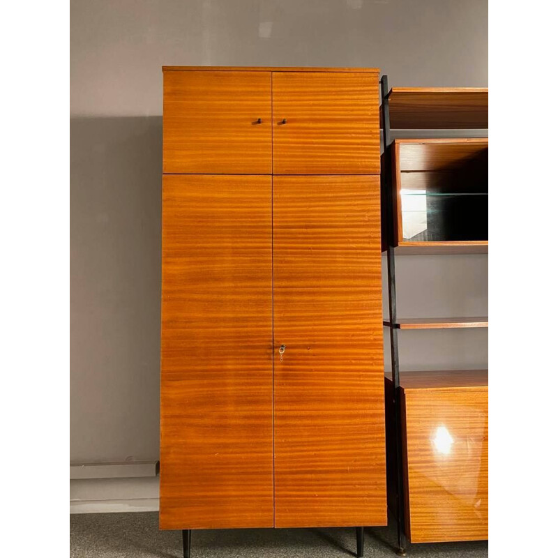 Vintage Modular bookcase with wardrobe 1960s