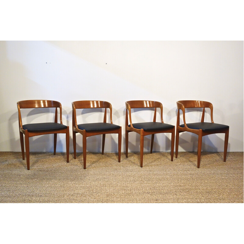 Lot de 4 chaises vintage par Johannes Andersen pour Uldum Mobelfabrik, Scandinave 1960