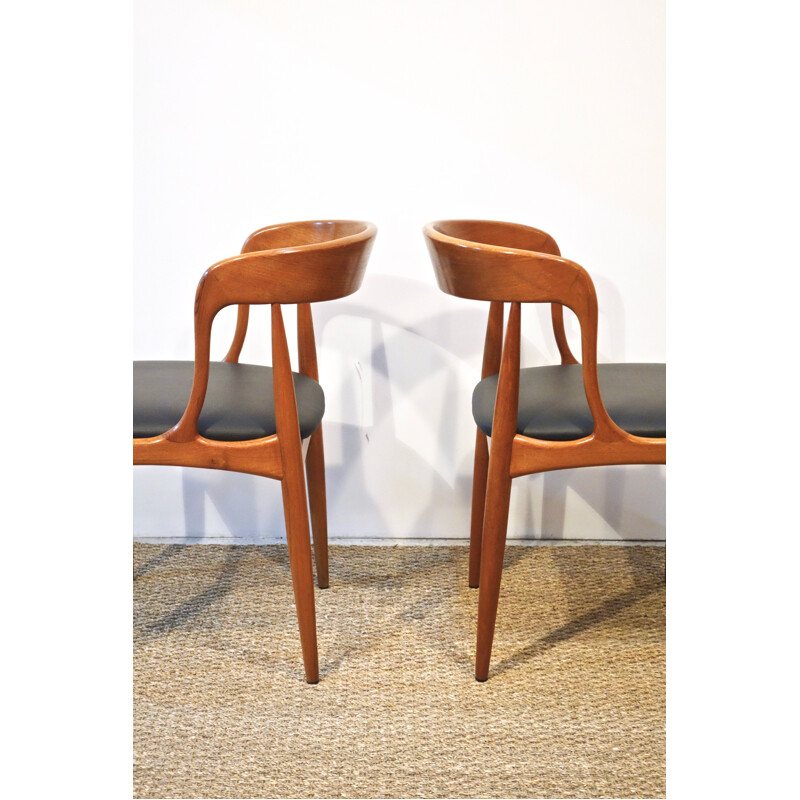 Lot de 4 chaises vintage par Johannes Andersen pour Uldum Mobelfabrik, Scandinave 1960