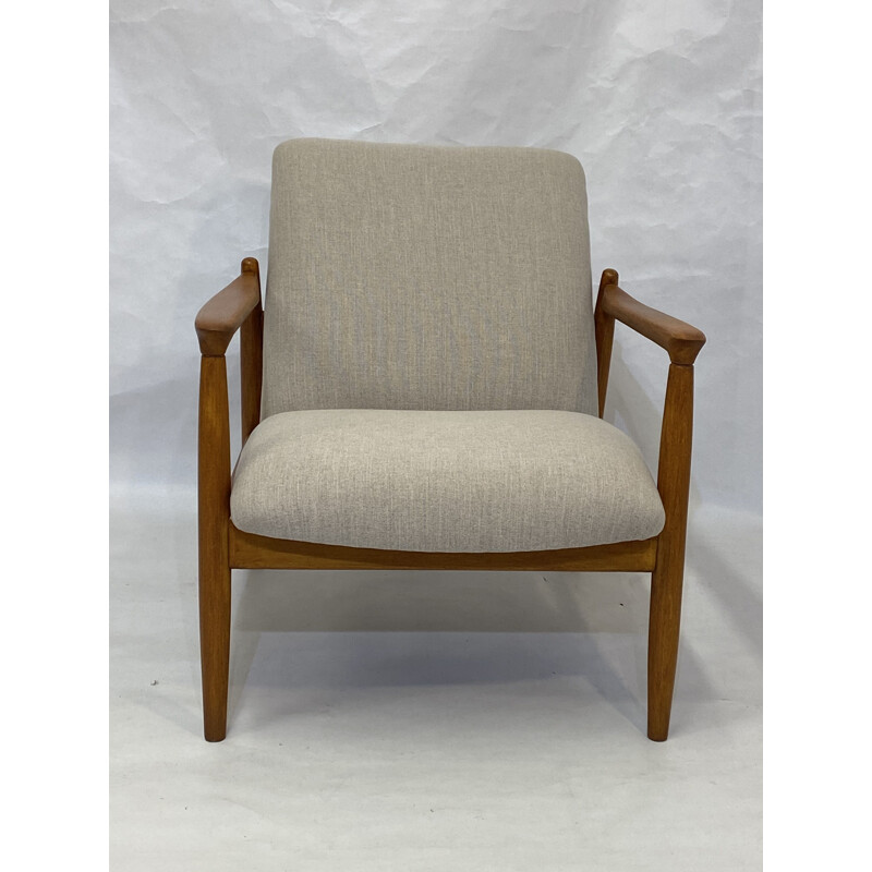 Vintage armchair GFM-142 by Edmund Homa in beige fabric 1960s
