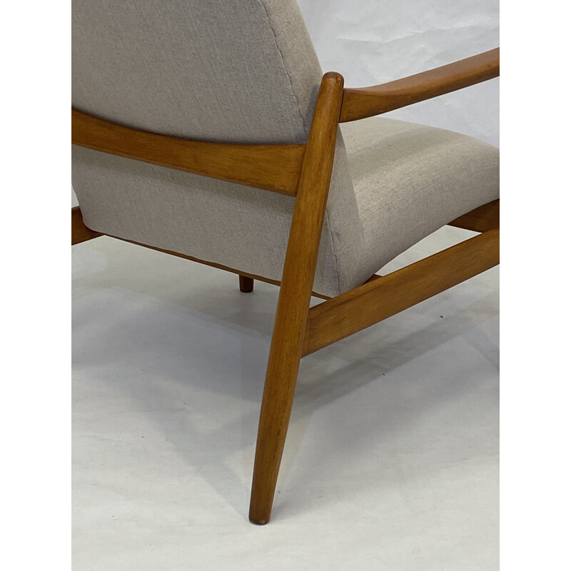 Vintage armchair GFM-142 by Edmund Homa in beige fabric 1960s