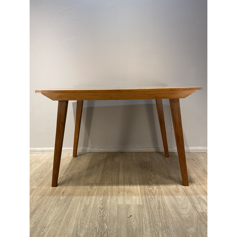 Vintage Extending Table Veneered Walnut Honey 1960s