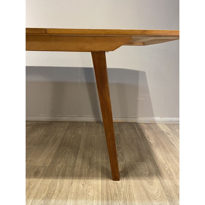 Vintage Extending Table Veneered Walnut Honey 1960s