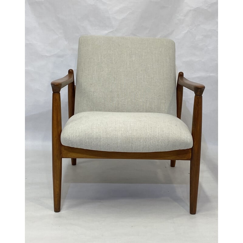 Vintage GFM-142 armchair in beige fabric by Edmund Homa 1960s