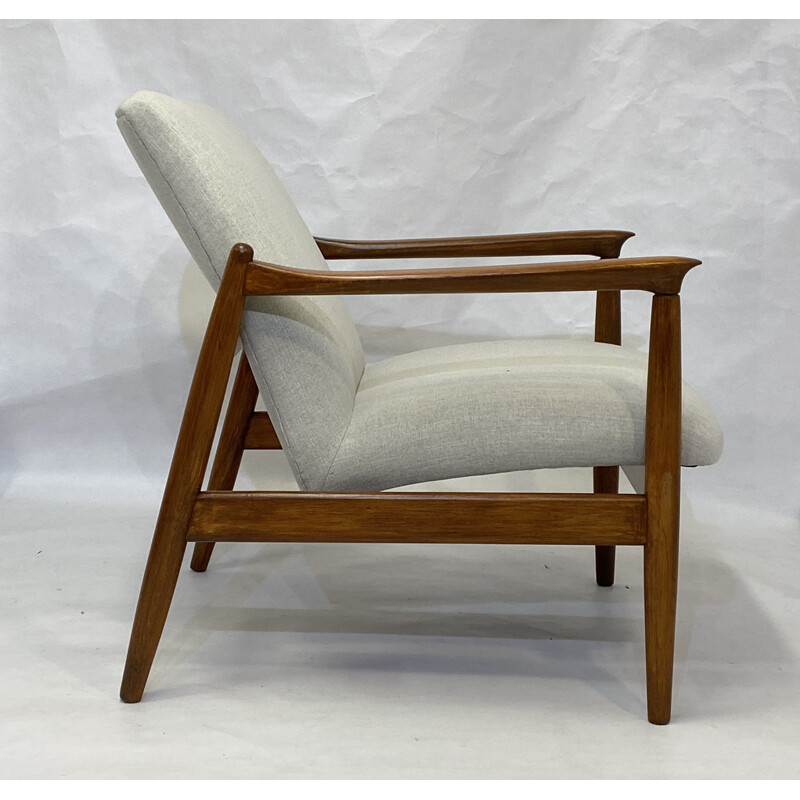 Vintage GFM-142 armchair in beige fabric by Edmund Homa 1960s