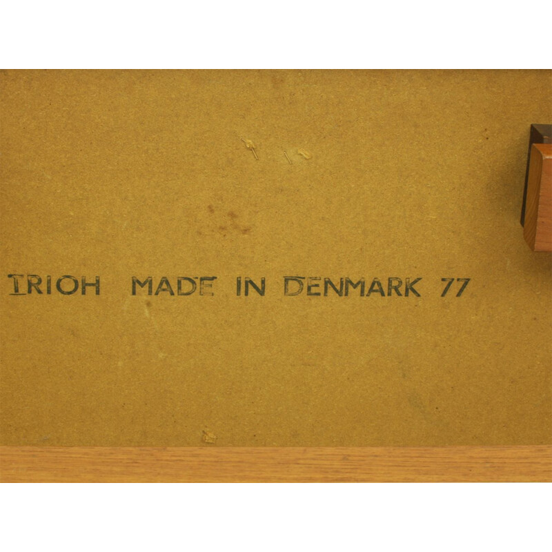 Mesa de centro vintage de teca y cerámica de Ox-Art para Trioh, Dinamarca 1977