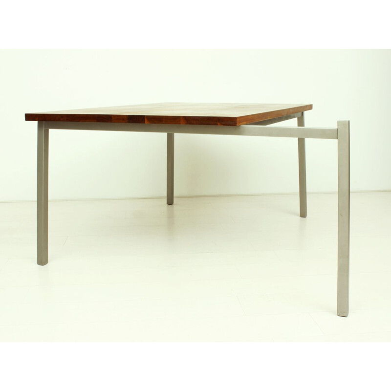 Mesa vintage de nogal de Bisscheroux para Laurens Westhoff y Jadé Interieur Staalwerk, Países Bajos 2003