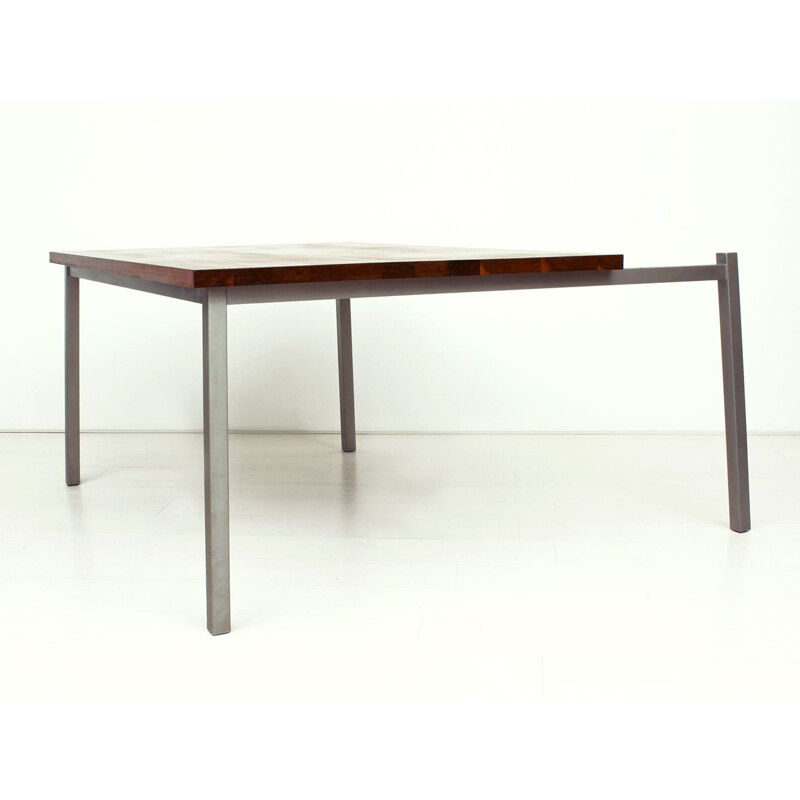 Vintage walnut table by Bisscheroux for Laurens Westhoff and Jadé Interieur Staalwerk, Netherlands 2003