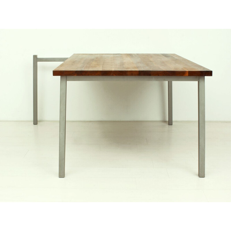 Mesa vintage de nogal de Bisscheroux para Laurens Westhoff y Jadé Interieur Staalwerk, Países Bajos 2003