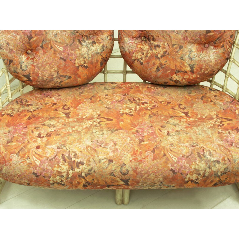 Vintage 2-Sitzer-Sofa in Stoff Mehrfarbig